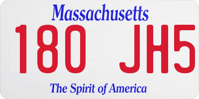 MA license plate 180JH5