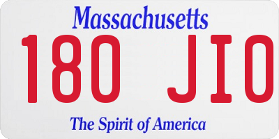 MA license plate 180JI0