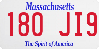 MA license plate 180JI9