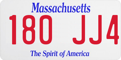 MA license plate 180JJ4