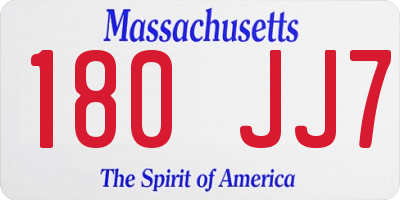 MA license plate 180JJ7