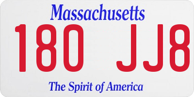 MA license plate 180JJ8