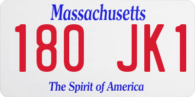 MA license plate 180JK1