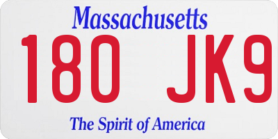 MA license plate 180JK9