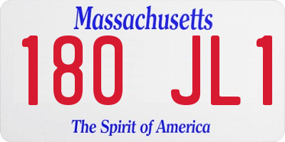 MA license plate 180JL1