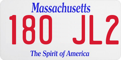 MA license plate 180JL2