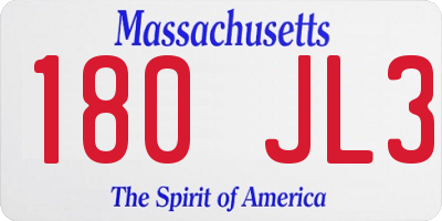 MA license plate 180JL3