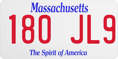 MA license plate 180JL9