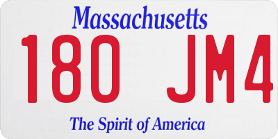 MA license plate 180JM4