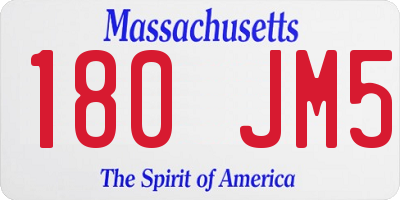 MA license plate 180JM5