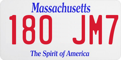MA license plate 180JM7