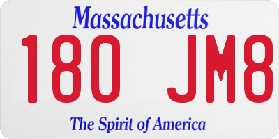 MA license plate 180JM8