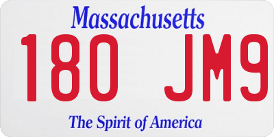 MA license plate 180JM9
