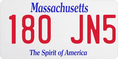 MA license plate 180JN5