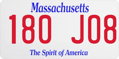 MA license plate 180JO8