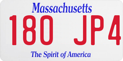 MA license plate 180JP4