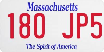 MA license plate 180JP5