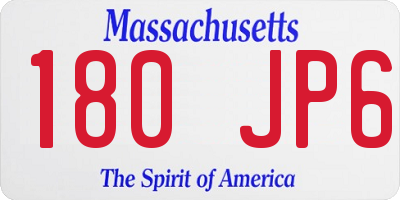 MA license plate 180JP6