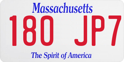 MA license plate 180JP7