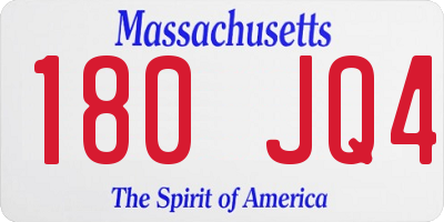 MA license plate 180JQ4