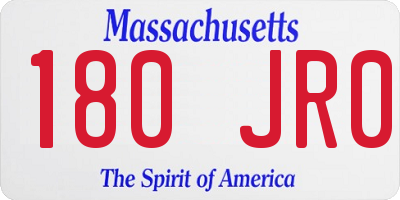 MA license plate 180JR0