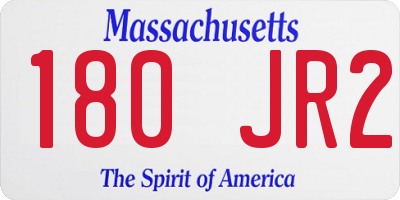 MA license plate 180JR2