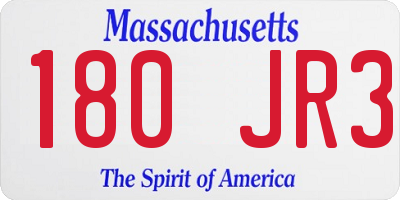 MA license plate 180JR3
