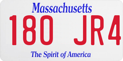 MA license plate 180JR4