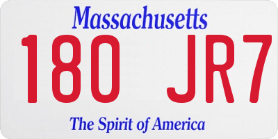 MA license plate 180JR7
