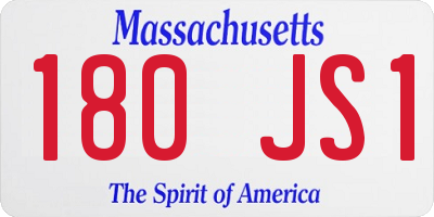 MA license plate 180JS1