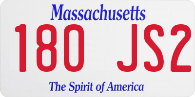 MA license plate 180JS2