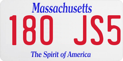MA license plate 180JS5