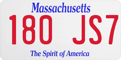 MA license plate 180JS7