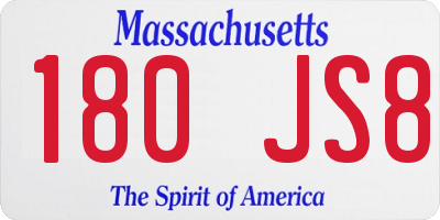 MA license plate 180JS8