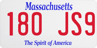 MA license plate 180JS9
