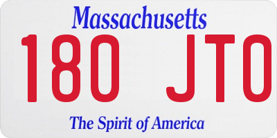MA license plate 180JT0