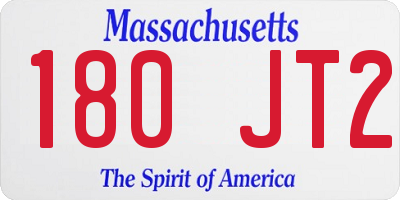 MA license plate 180JT2