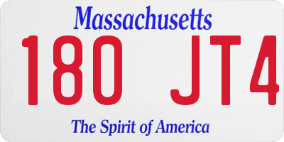 MA license plate 180JT4