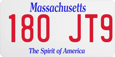 MA license plate 180JT9