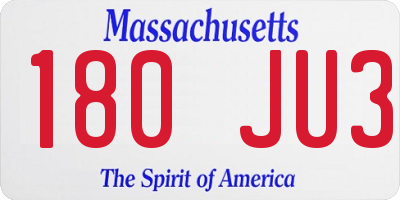 MA license plate 180JU3