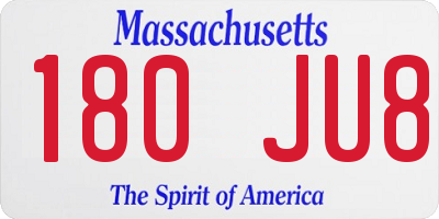 MA license plate 180JU8