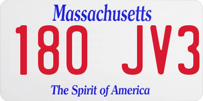 MA license plate 180JV3