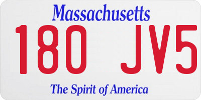 MA license plate 180JV5