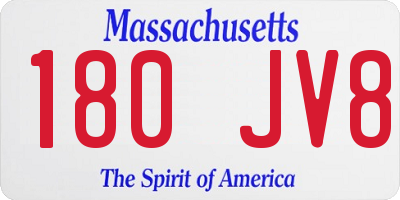 MA license plate 180JV8