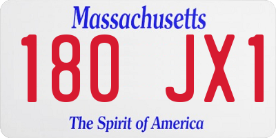 MA license plate 180JX1