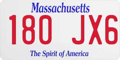 MA license plate 180JX6