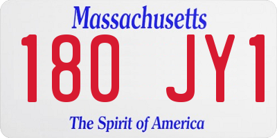MA license plate 180JY1