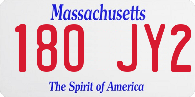 MA license plate 180JY2