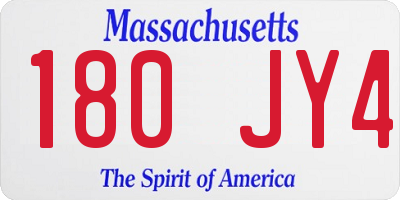 MA license plate 180JY4