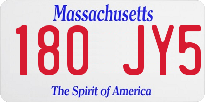 MA license plate 180JY5
